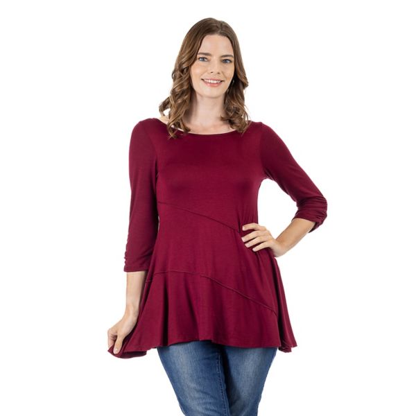 

Женская туника-свитер со сборками 24Seven Comfort Apparel, цвет wine