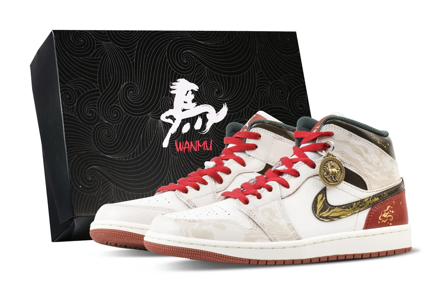 Jordan Air 1 Ten Thousand Horses Galloping Абразивостойкие мид-топ винтажные баскетбольные кроссовки Unisex Ecru
