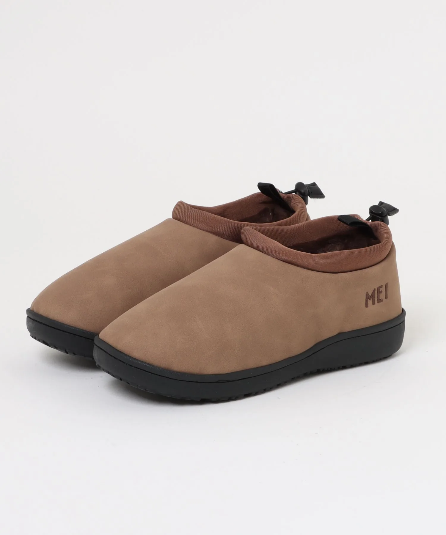 Мужские слипоны с флисовой подкладкой MEI Mock Shoes коричневые