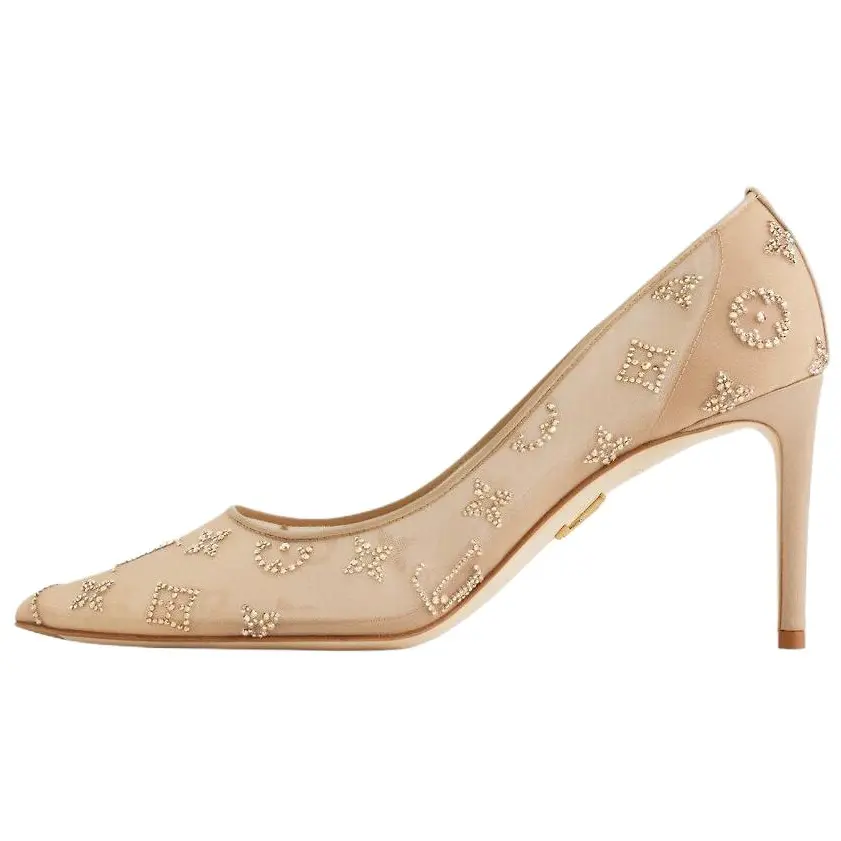 LOUIS VUITTON Туфли Gala Slim Heel на высоком каблуке 8 см, женские, бежевые