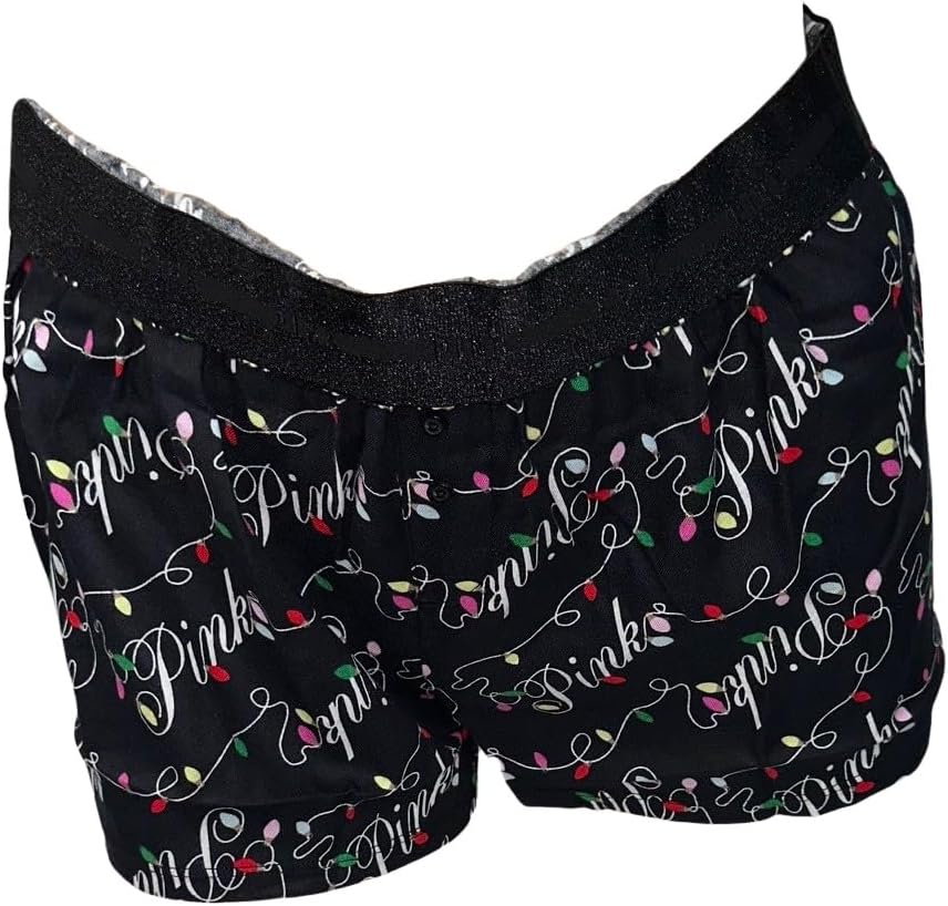 Пижамный комплект Victoria's Secret из розовой фланели, свободный, многоцветный/черный, с рождественским принтом, новый, Multicolor/Black Christmas Print — фото 2