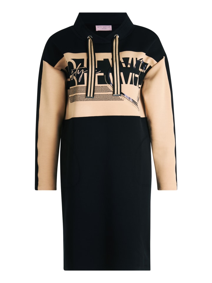 

Платье из джерси с длинными рукавами в бежево-черной заплатке Betty Barclay