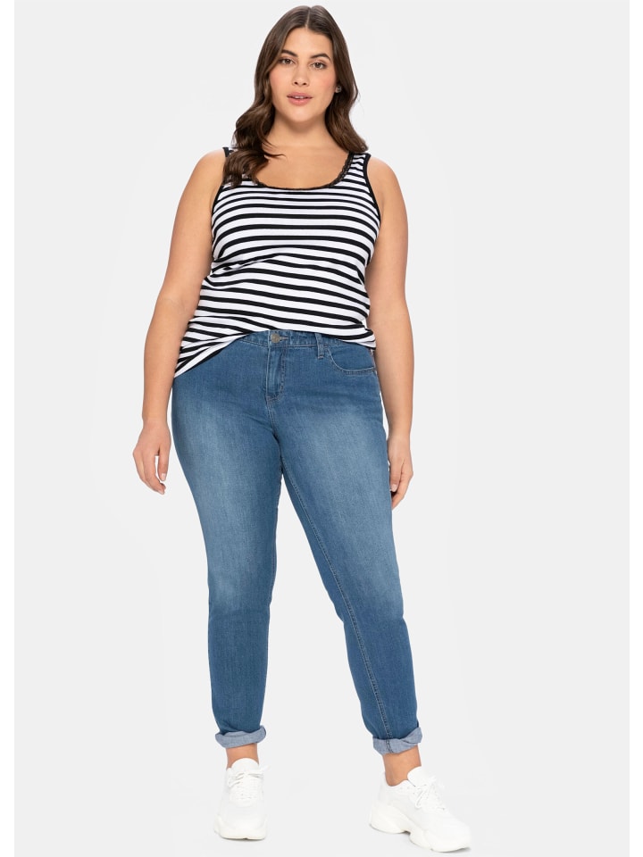 

Топ sheego, черно-белый