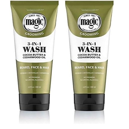 

Softsheen-Carson Magic Beard Wash 3 в 1 очищает и кондиционирует лицо и бороду