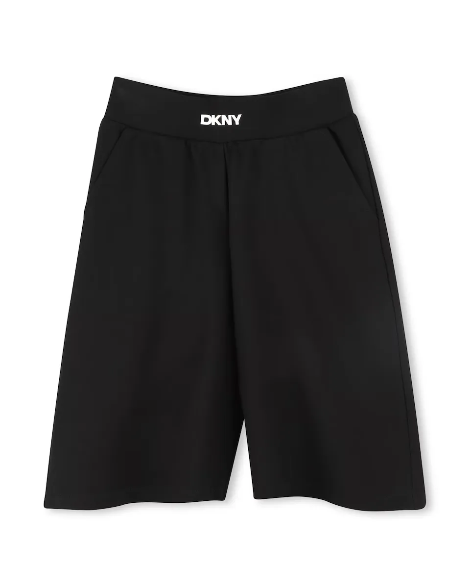 

Длинные девичьи шорты с вышивкой на заднем кармане DKNY, чёрный