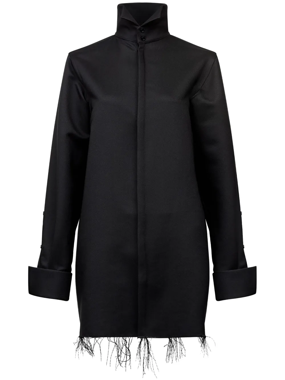 

Рубашка с высоким воротником и бахромой MM6 Maison Margiela, черный