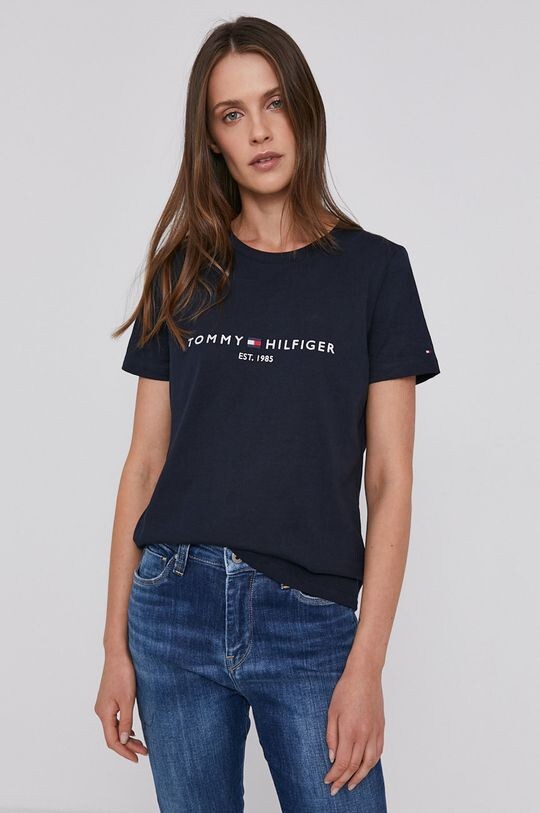 

Хлопковая футболка Tommy Hilfiger, темно-синий
