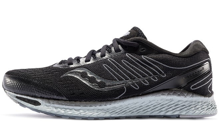 

Saucony Свобода 3 Амортизирующие противоскользящие износостойкие низкие беговые кроссовки мужские черные серебристые