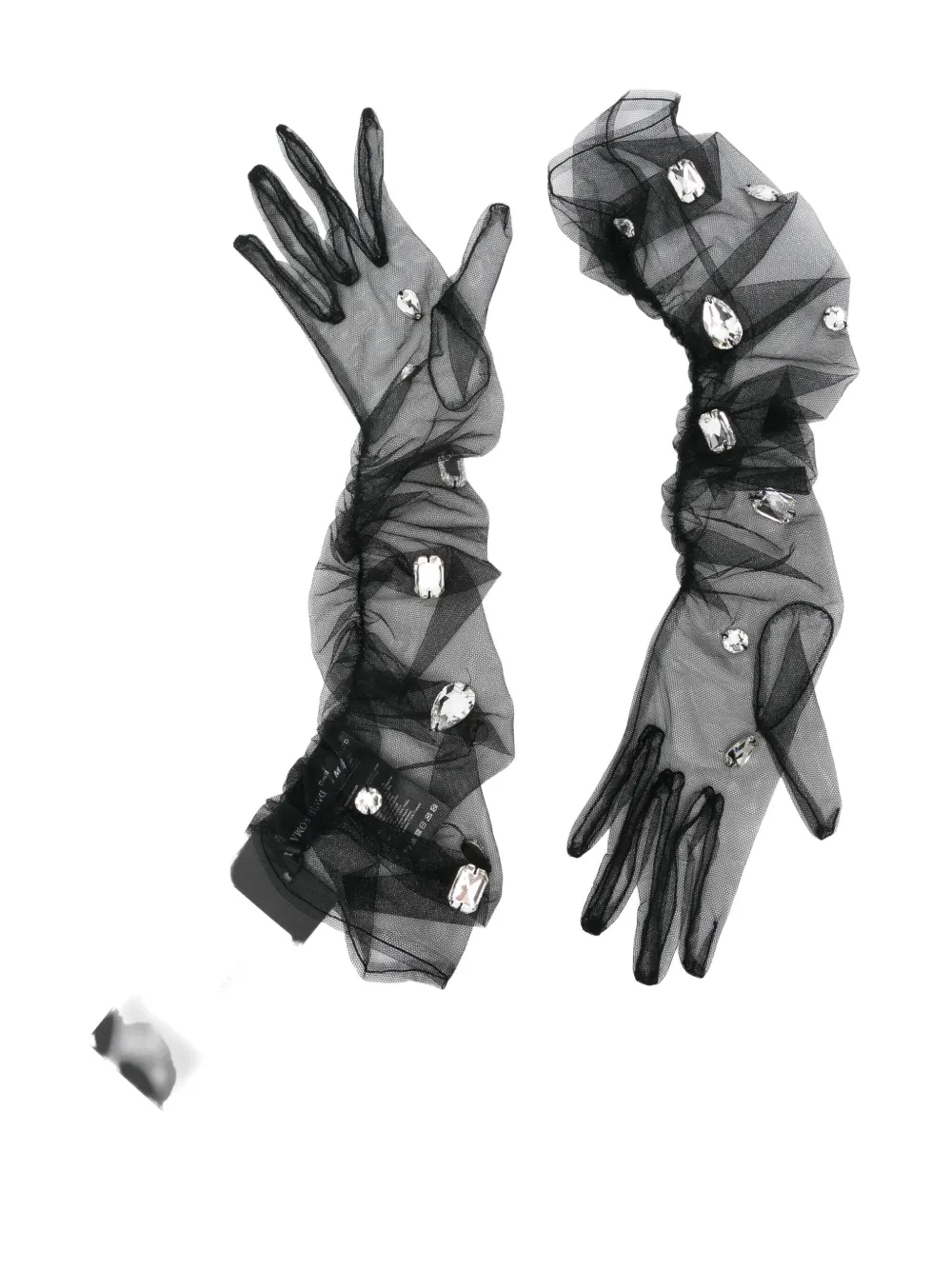 

Перчатки, украшенные кристаллами David Koma, черный