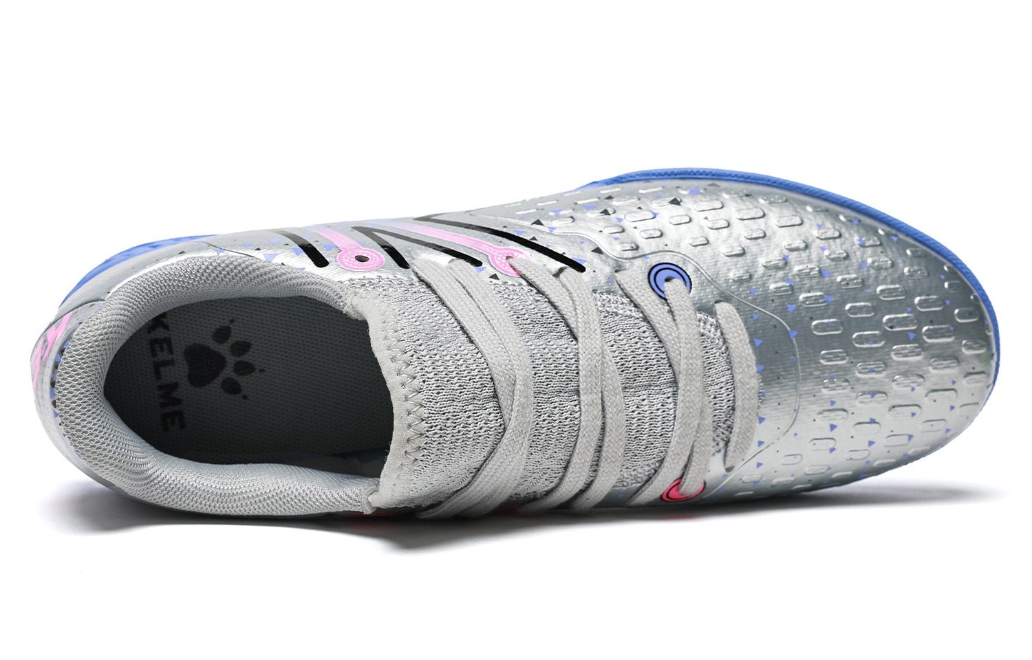 KELME Ji Di 5.0 устойчивые к истиранию дышащие низкие детские футбольные бутсы silver kids — фото 3