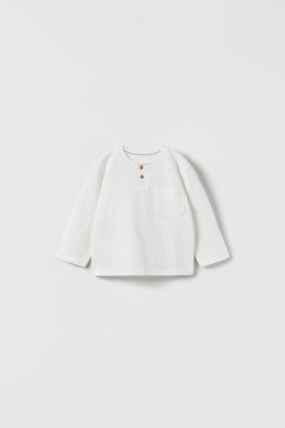 

Футболка из крепа henley ZARA, белый