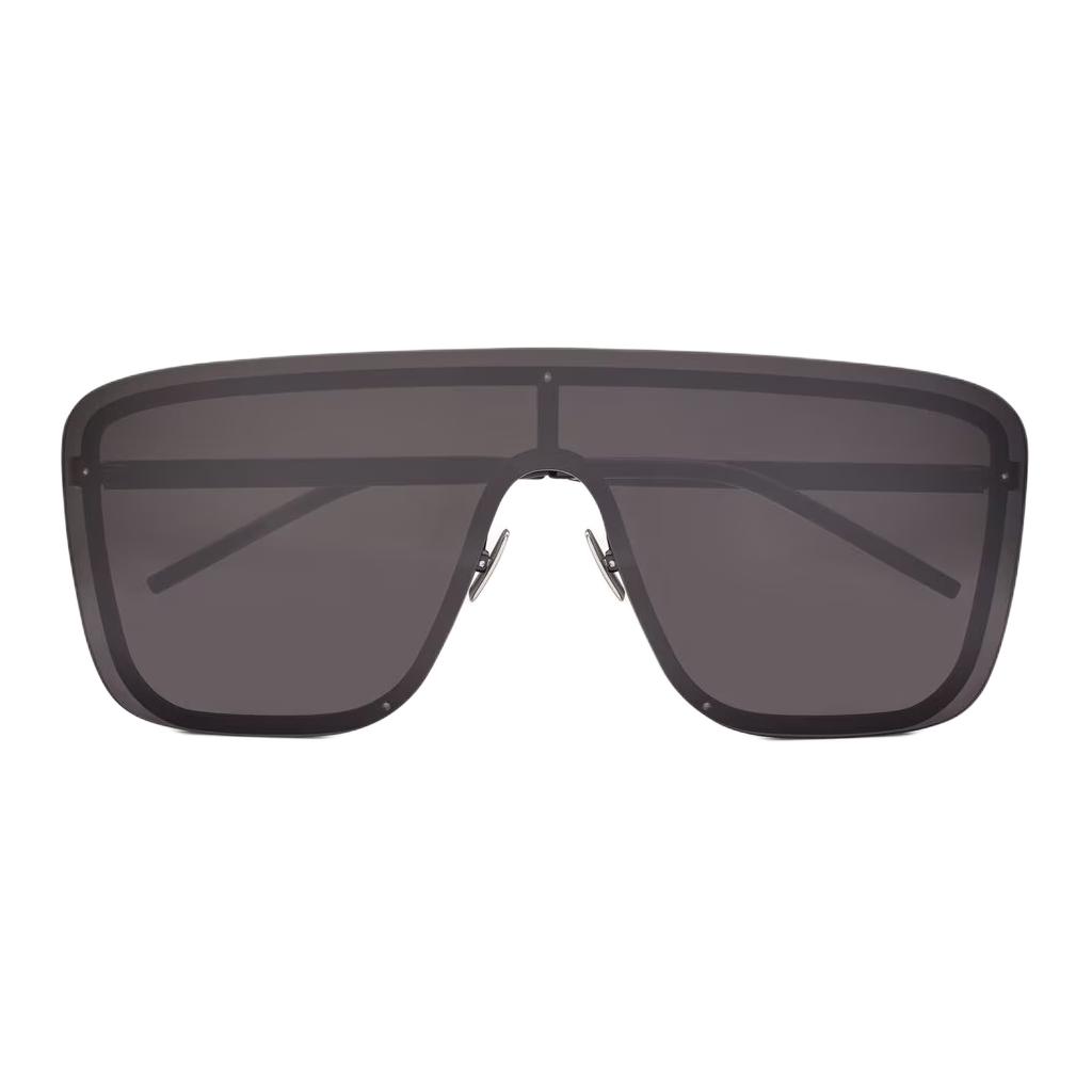 SAINT LAURENT Металлические квадратные солнцезащитные очки унисекс черные, Black — фото 3