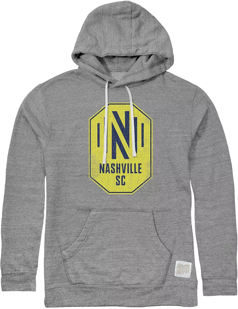 

Серый пуловер с капюшоном и логотипом Retro Brand Youth Nashville SC Orb Original Retro Brand