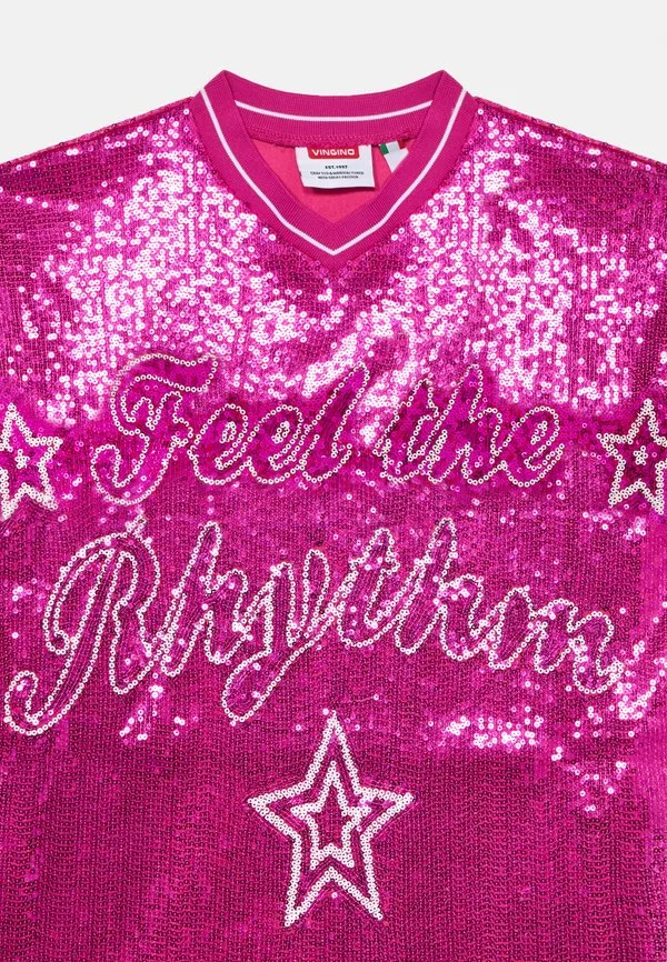 Платье из трикотажа с поммелем Vingino, Shimmer Pink — фото 3