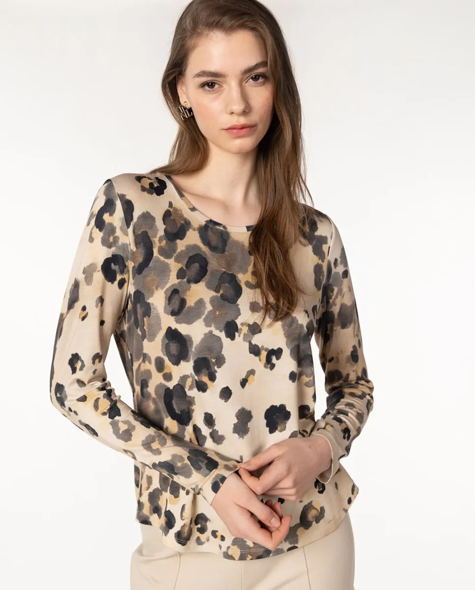 

Женская футболка с животным принтом и круглым вырезом Naulover, светло-коричневый