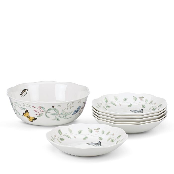 

Lenox Butterfly Meadow Набор макарон/салатов из 7 предметов, белый