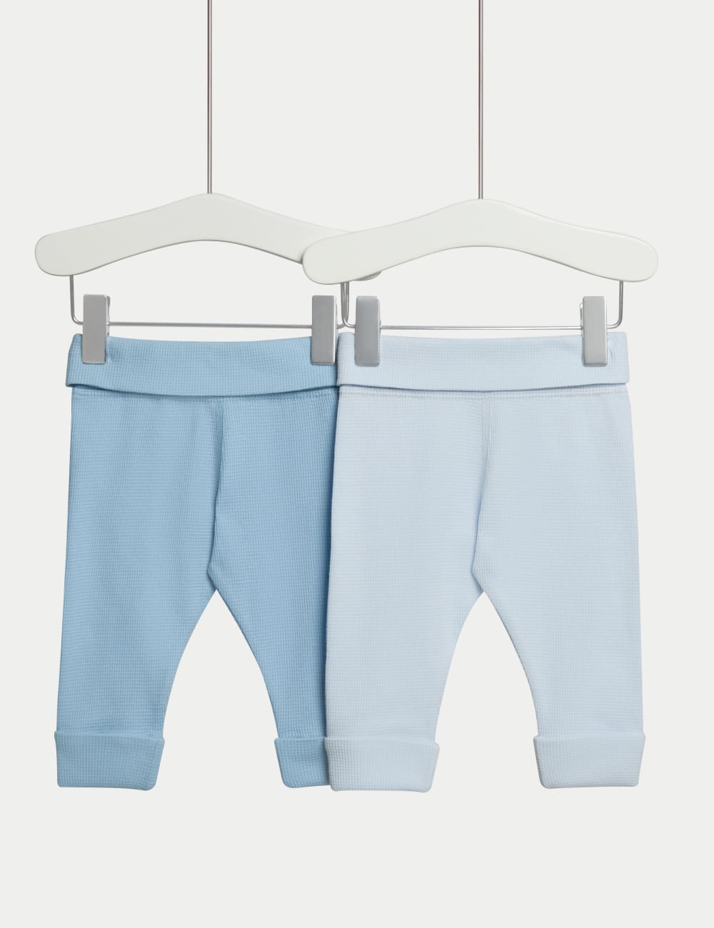 

2 пары леггинсов из чистого хлопка с вафельной текстурой Marks & Spencer, синий