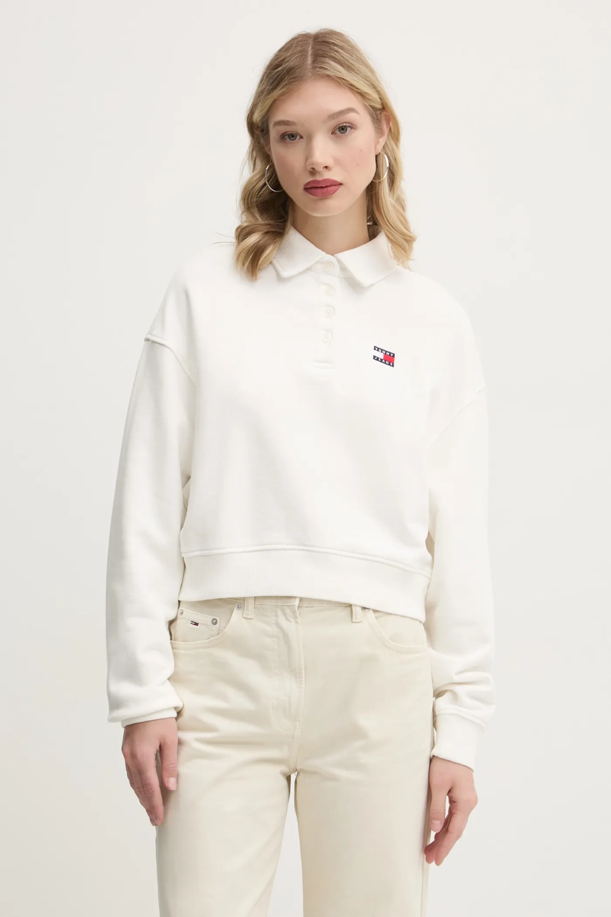 

Хлопковая толстовка Tommy Jeans, бежевый