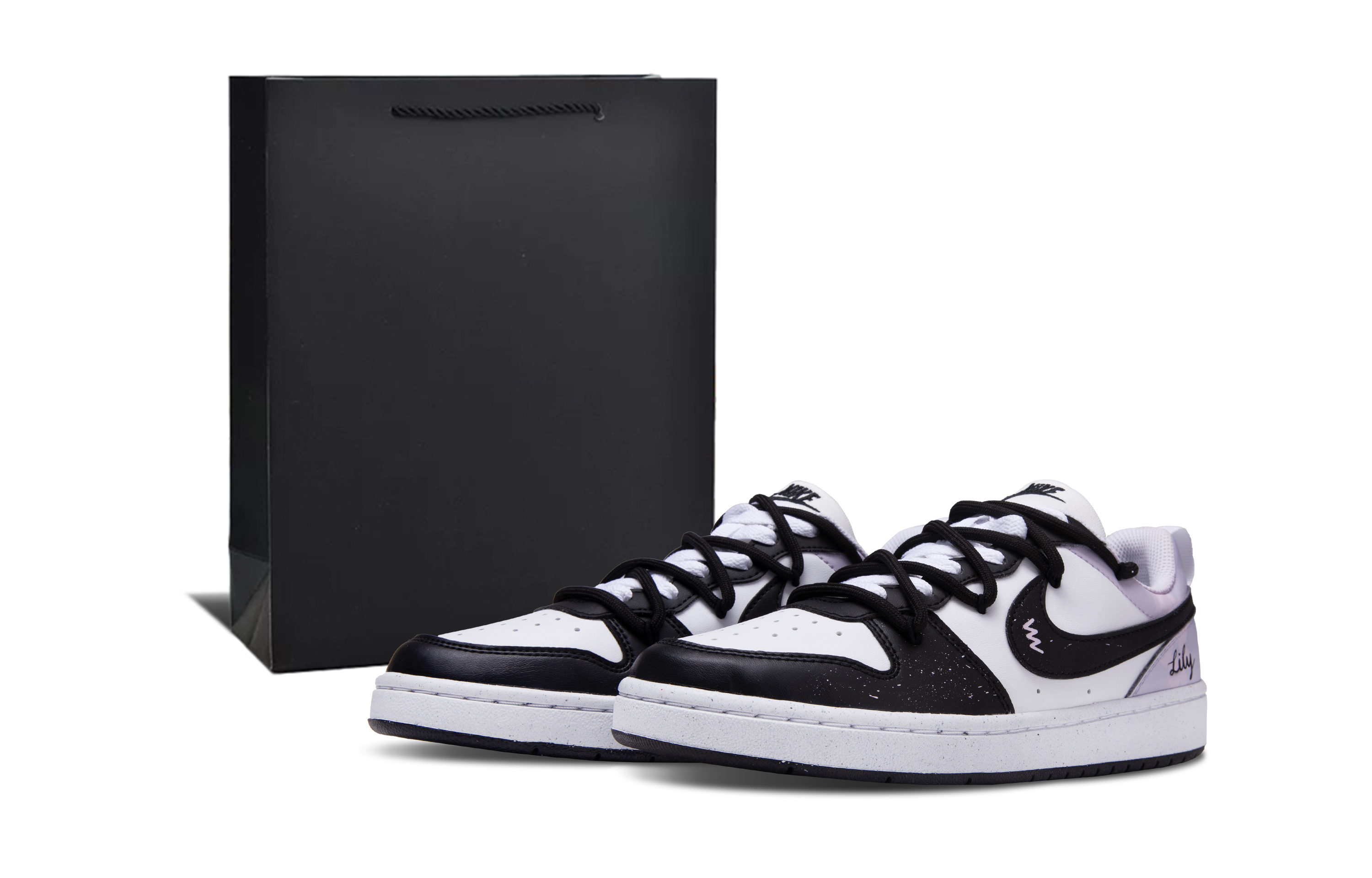 

Nike Детские кроссовки для скейтбординга Court Borough Low 2, дышащие, низкие, черные, фиолетовые, для подростков