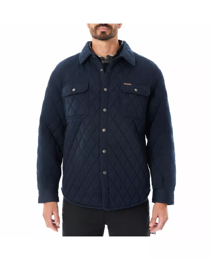 

Мужская рубашка-джемпер с ромбовидной стежкой и застежкой на кнопках Smith'S Workwear, синий