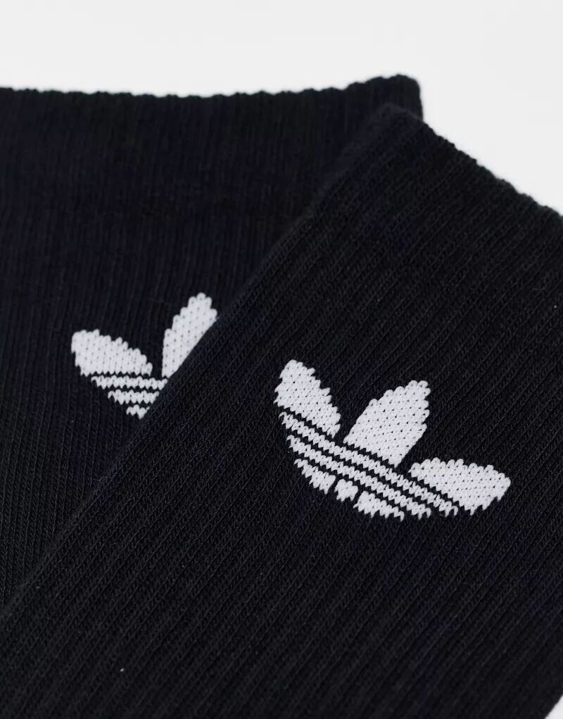 Набор из 6 черных носков adidas Originals с логотипом в виде трилистника — фото 2