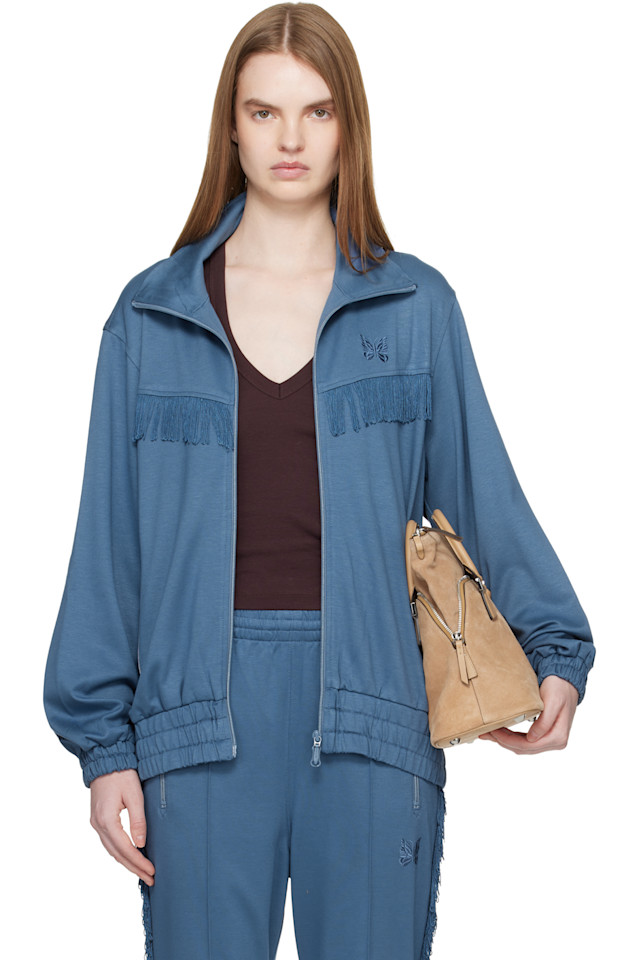 

Needles Синяя спортивная куртка с бахромой