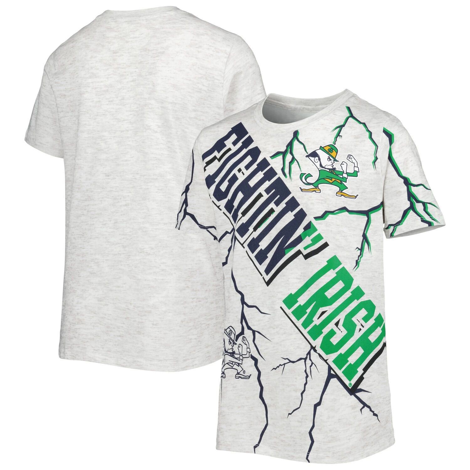 

Молодежная футболка Ash Notre Dame Fighting Irish Highlight с принтом молний Outerstuff