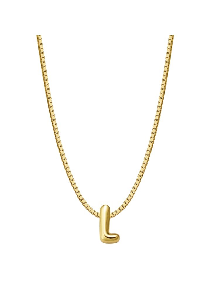 

Glanzstücke München Серебряное колье с буквой L в оправе из желтого золота