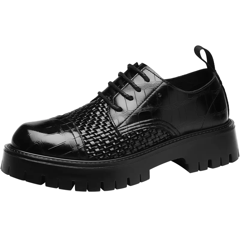 

Мужские туфли KJ-516 Black со скрытой платформой 6 см черные, цвет KJ-516 Black Hidden Wedge 6cm
