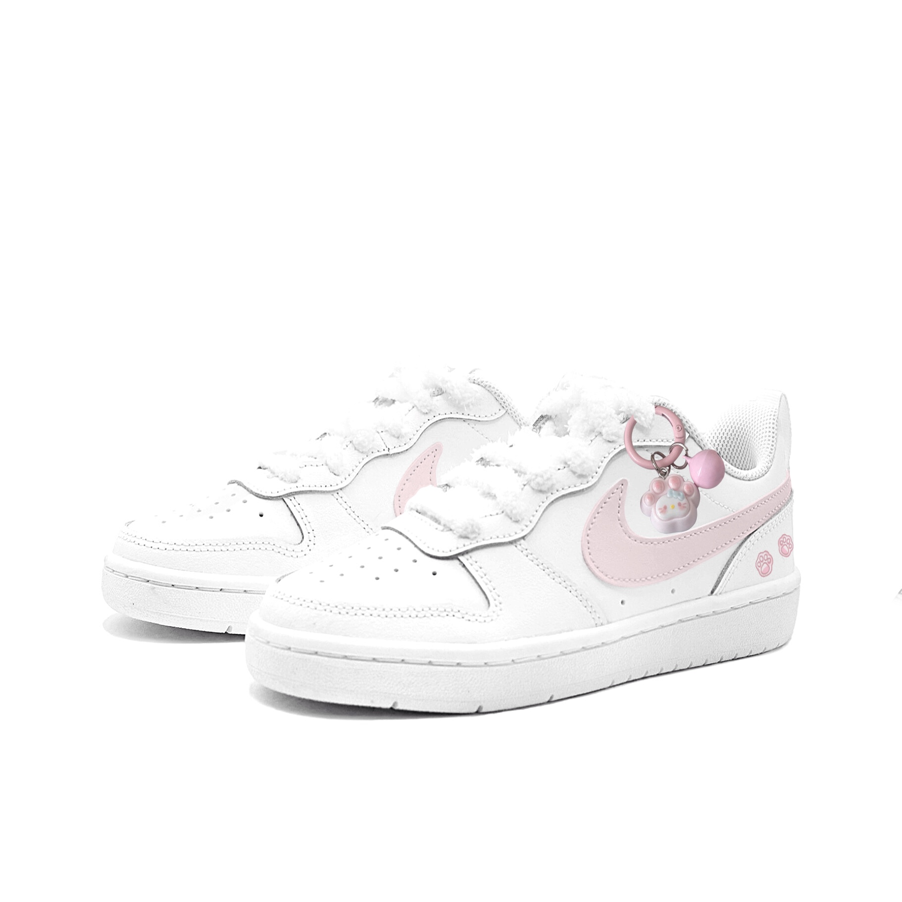 Court Borough Meow Fist Low top детские скейтерские кроссовки унисекс Nike, светло-розовый — фото 4
