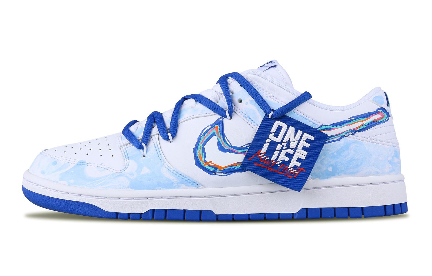 

Кроссовки для скейтбординга Dunk женские с низким верхом, белый/синий Nike