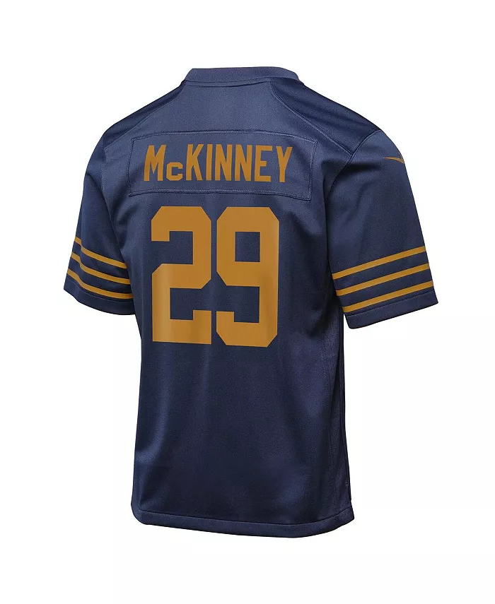Футболка Big Boys and Girls Xavier McKinney Navy Green Bay Packers 1923 года. Классическая игровая майка Nike — фото 2