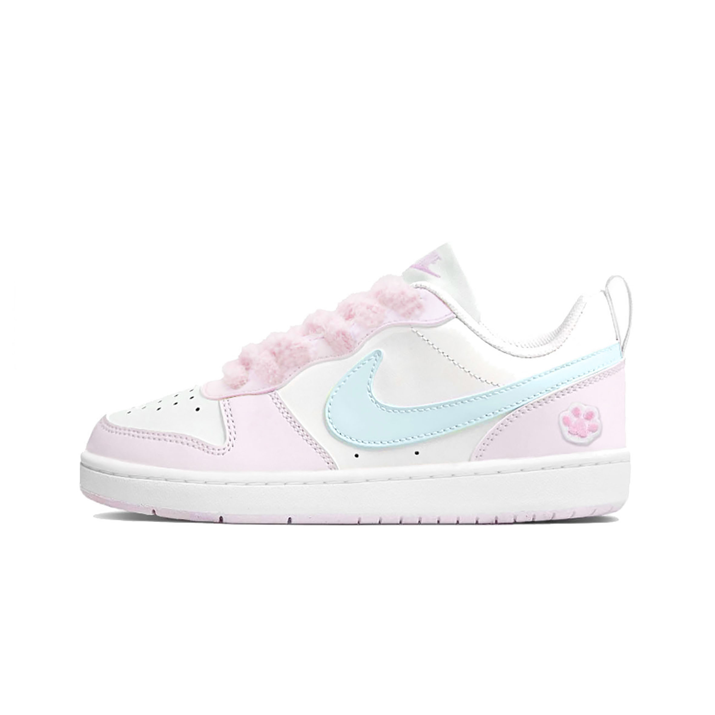 

Nike Антискользящие износостойкие низкие детские скейтерские кроссовки Court Borough сине-розовые для подростков