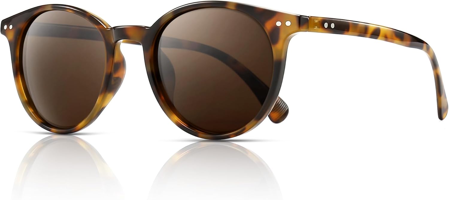 

Солнцезащитные очки SUNGAIT Classic Vintage круглые поляризованные для женщин и мужчин, в стиле ретро, ​​с защитой от ультрафиолета UV400, Leopard Frame (Glossy Finish)/ Brown Lens