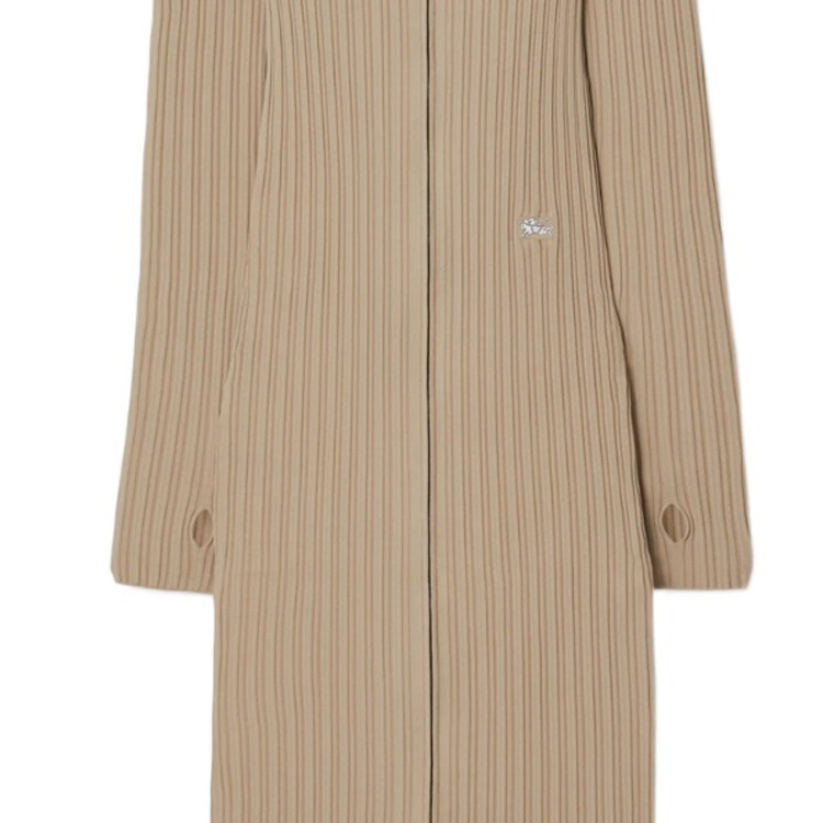 Платье Burberry с длинными рукавами цвета известняка — фото 4
