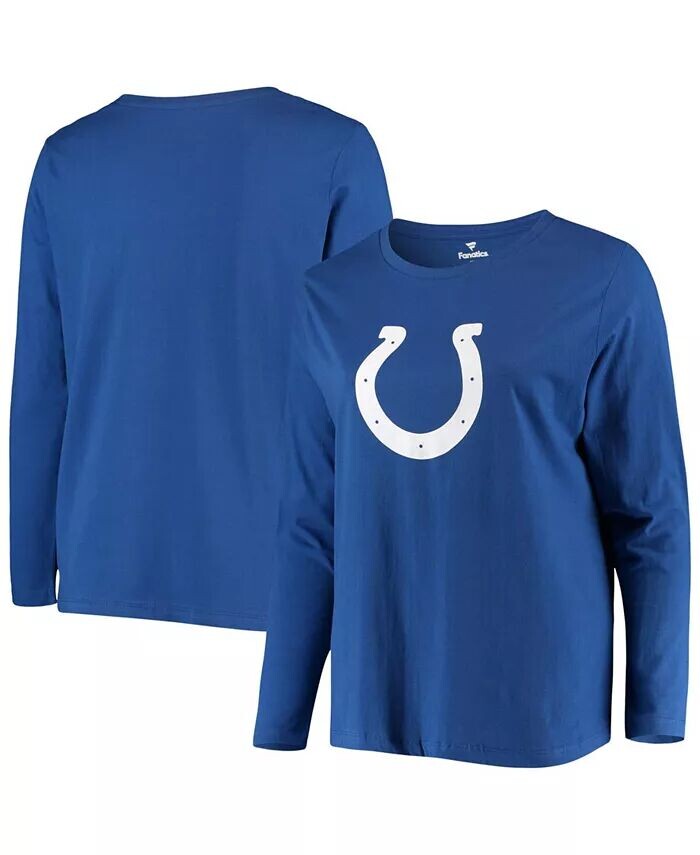 

Женская футболка больших размеров с длинным рукавом и логотипом Royal Indianapolis Colts Primary Fanatics