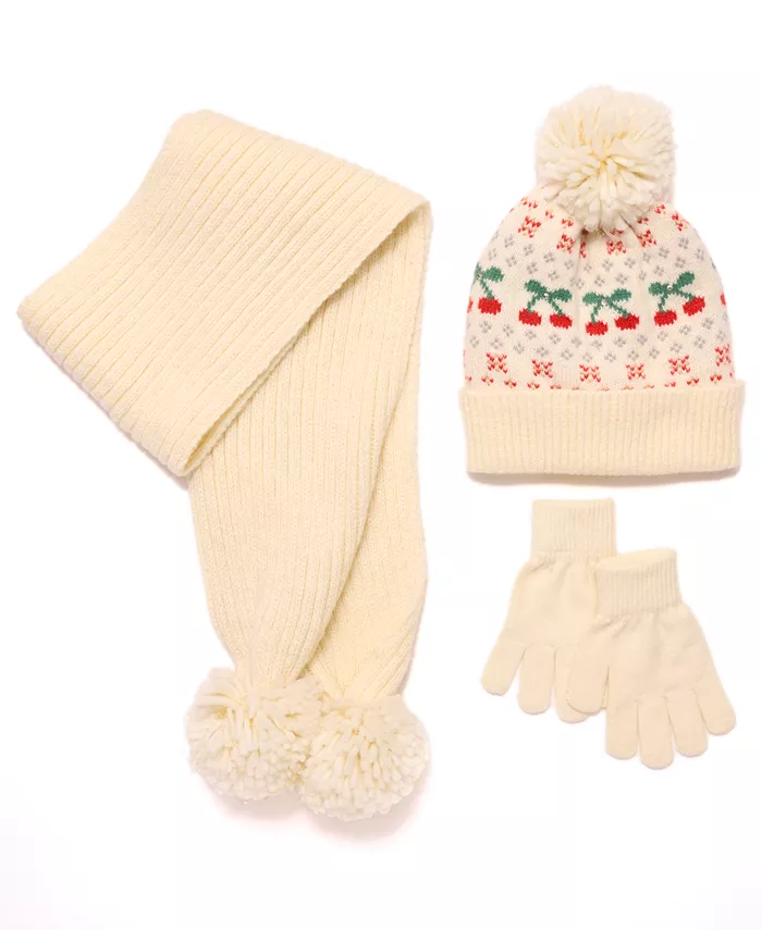 

Большой набор для девочек: шапка, перчатки и шарф Inmocean, мультиколор