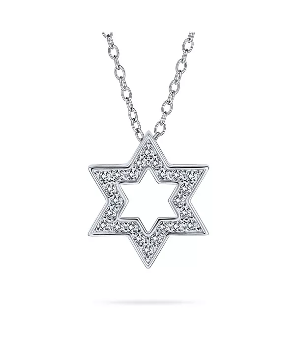 

Ханукальное ожерелье с подвеской «Звезда Давида»: фианитовый акцент, стерлинговое серебро, бат-мицва Bling Jewelry, grey