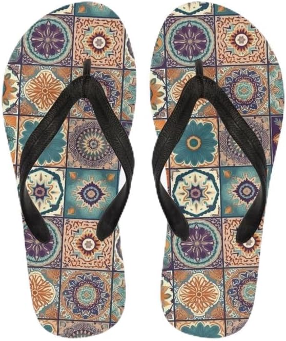 

Женские шлепанцы с тай-дай Semiouray, Гавайский граффити, мягкие и удобные, летние шлепанцы для душа на открытом воздухе, Tribal Retro Geometric Flowers