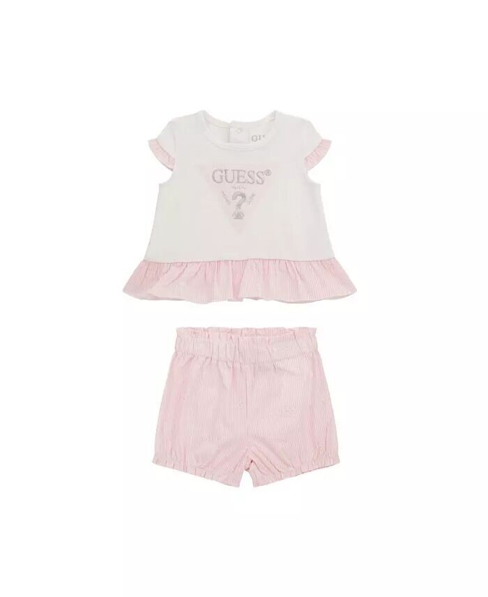 

Рубашка и короткий комплект с короткими рукавами для маленьких девочек Guess, мультиколор