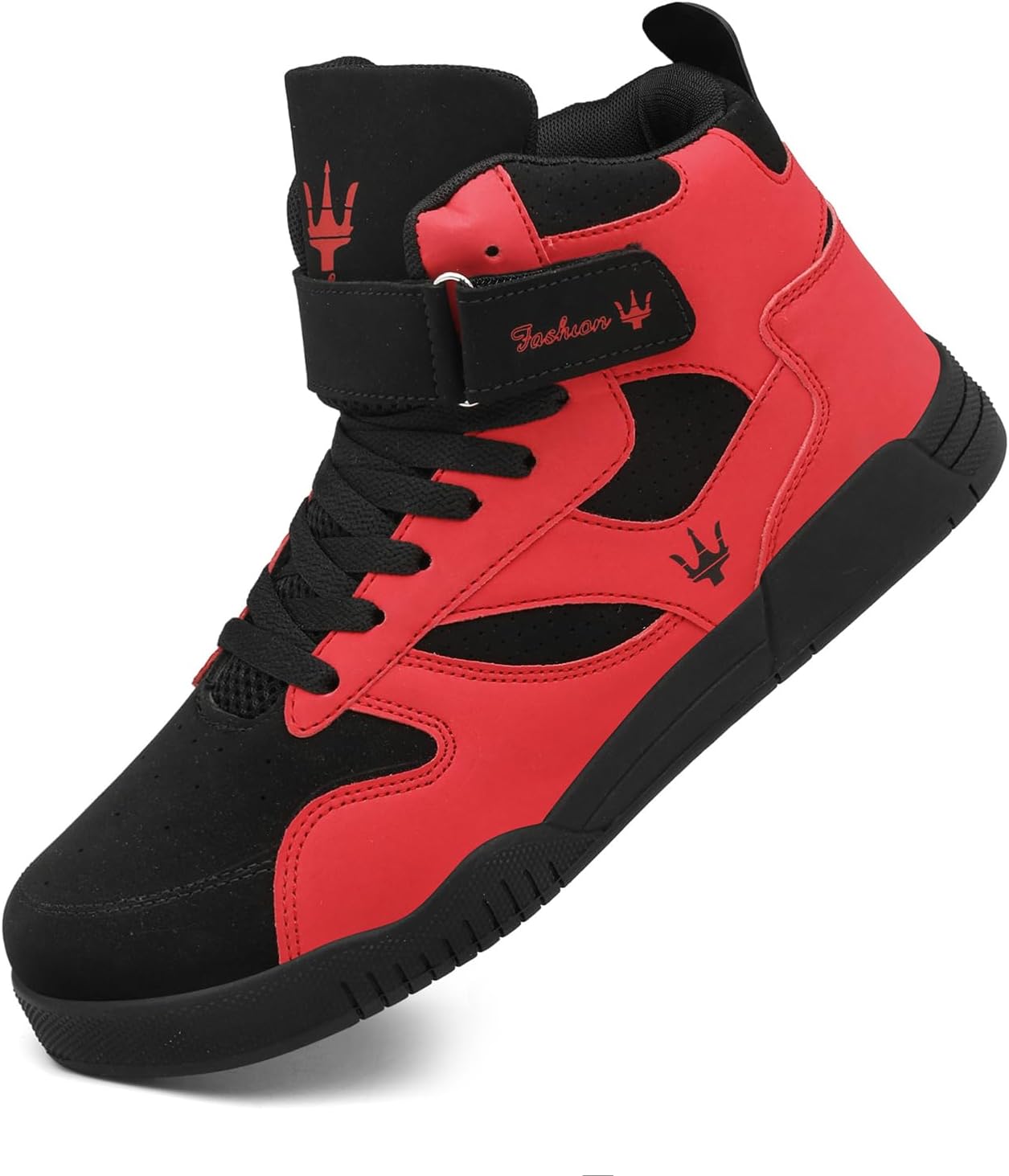 

Мужские высокие модные кроссовки для улицы, повседневная спортивная обувь, тренировочные кожаные туфли, мужские балетки Kuxie, красный