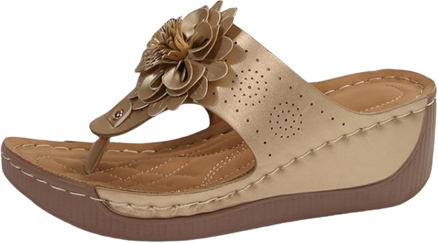 

Летние женские шлепанцы с вырезами, открытый носок, танкетка, слайд-сандалии, дышащие, на липучке, ортопедические, повседневные легкие шлепанцы с поддержкой свода стопы Kajxz, шампань