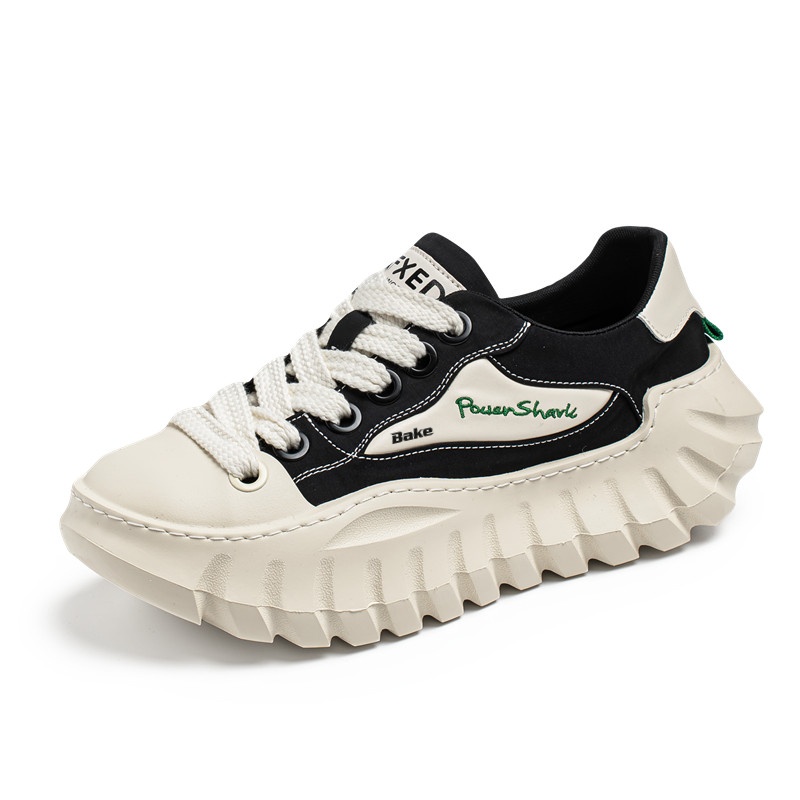 

BAKE Износостойкие низкие массивные кроссовки, увеличивающие рост, мужские, бежево-черные