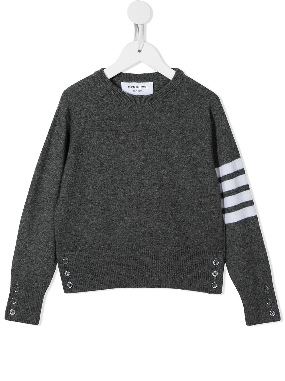 

Кашемировый джемпер с полосками 4-Bar Thom Browne Kids, серый