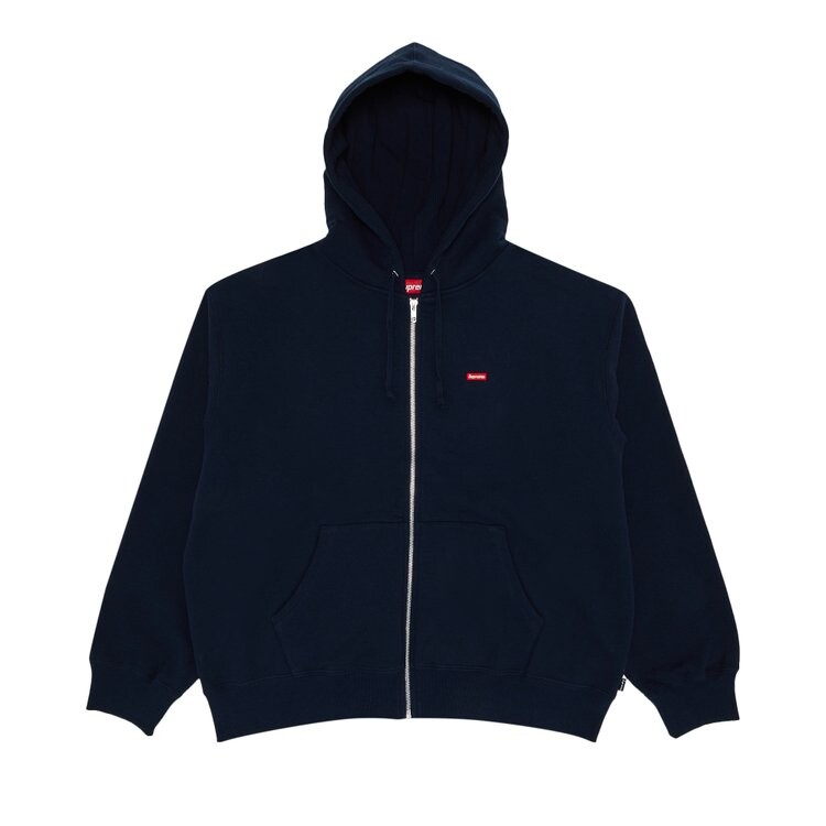 

Толстовка Supreme Small Box Zip Up Hooded Sweatshirt, темно-синий