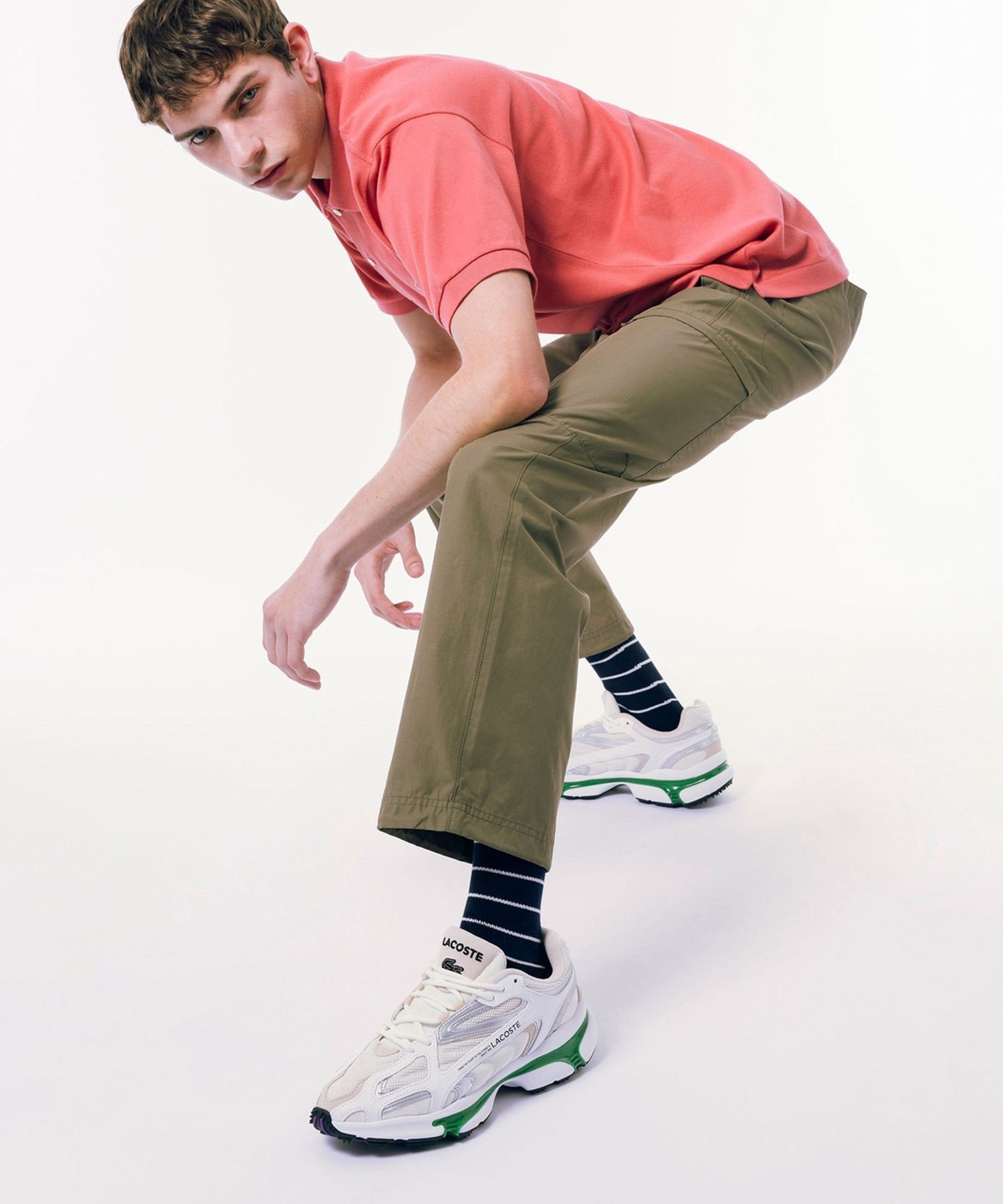 Мужские L003 2K24 124 1 SMA LACOSTE, White x Green — фото 3