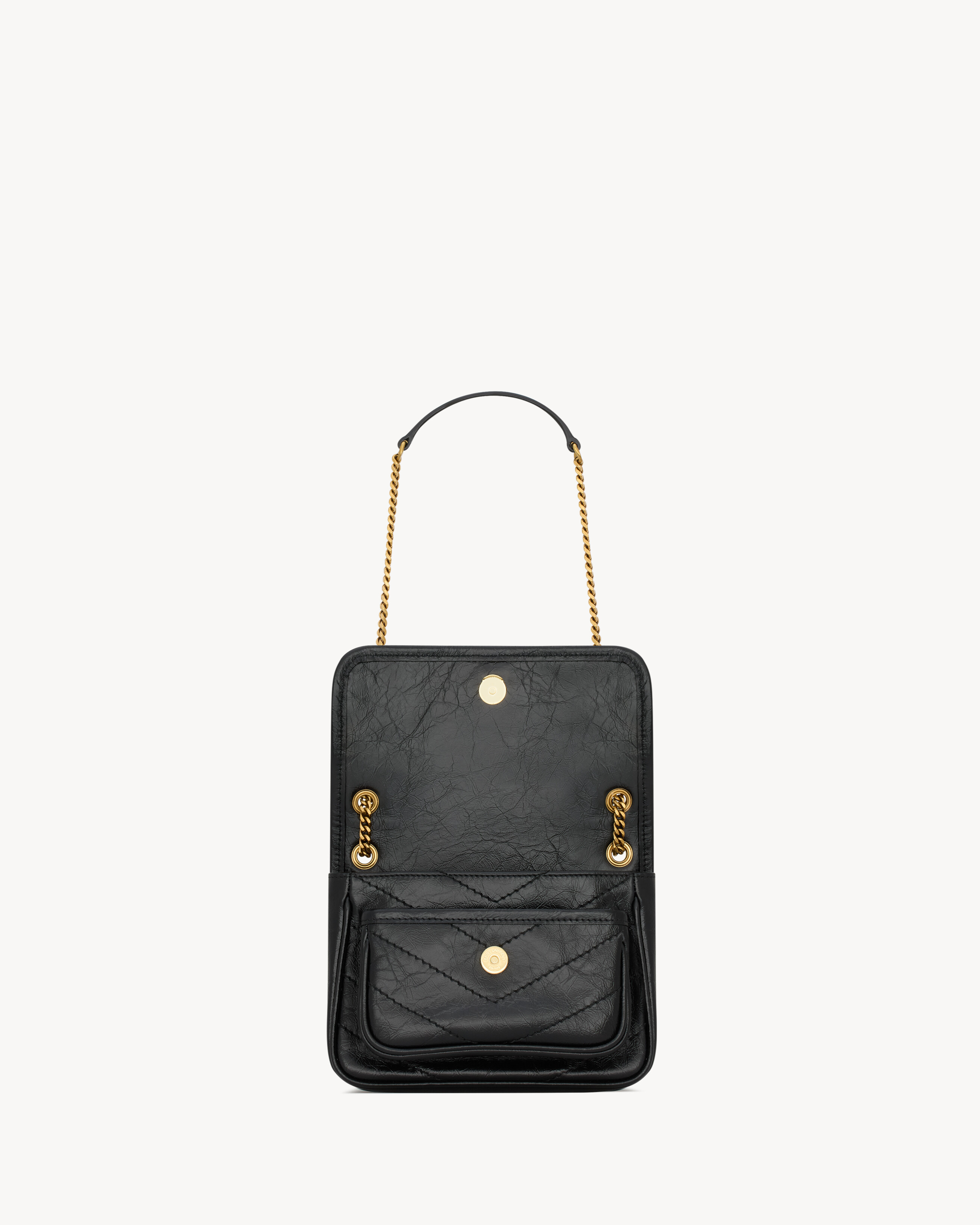 Мягкая сумка из винтажной кожи Saint Laurent, черный — фото 4