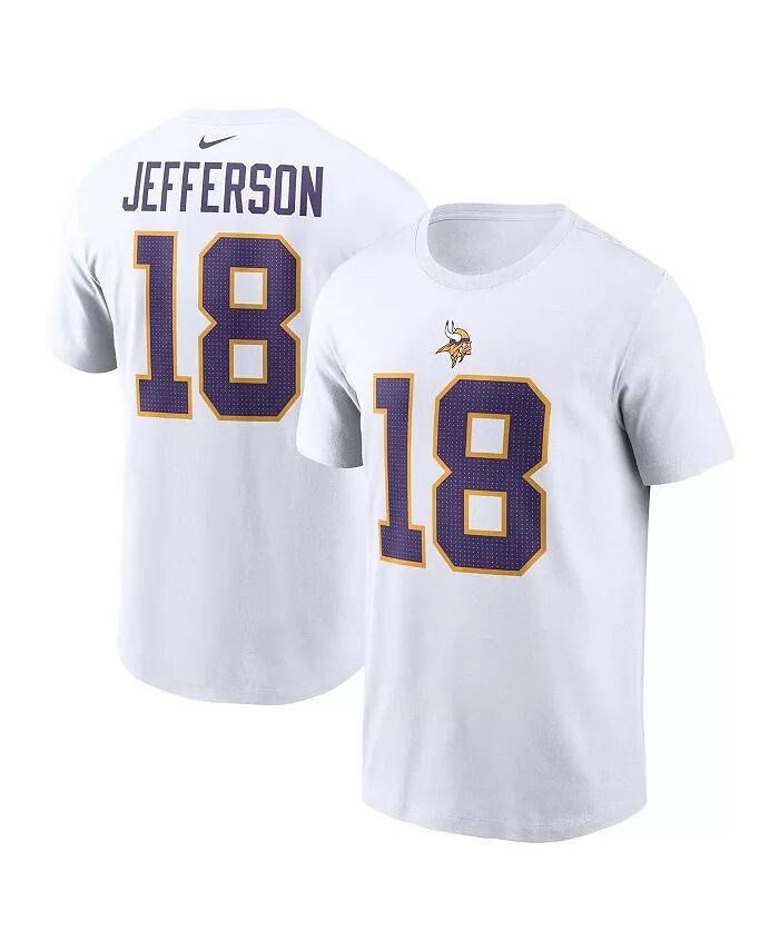

Мужская футболка с именем Джастина Джефферсона Уайта из Minnesota Vikings Nike