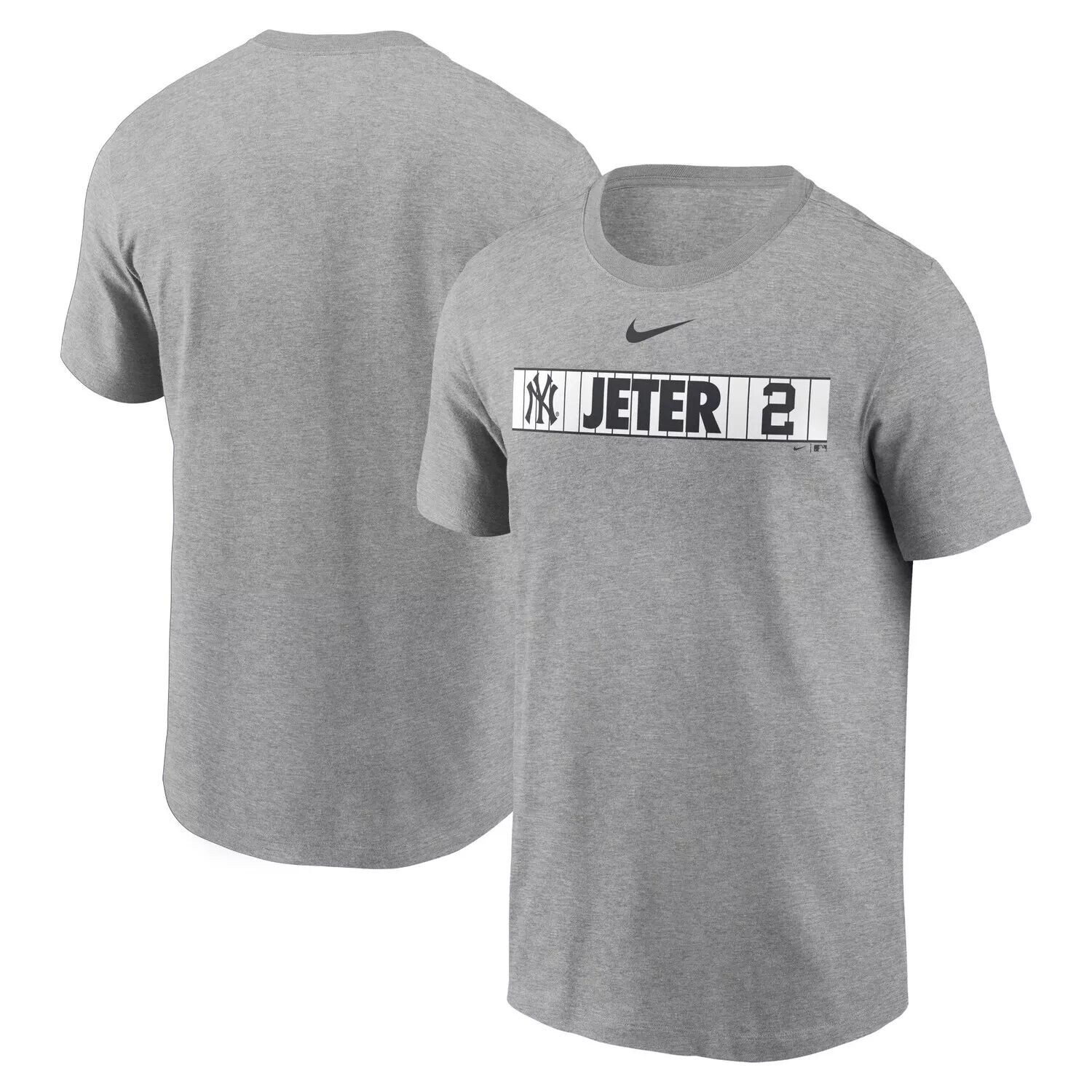 

Мужская футболка Nike Derek Jeter Heathered Grey New York Yankees Locker Room