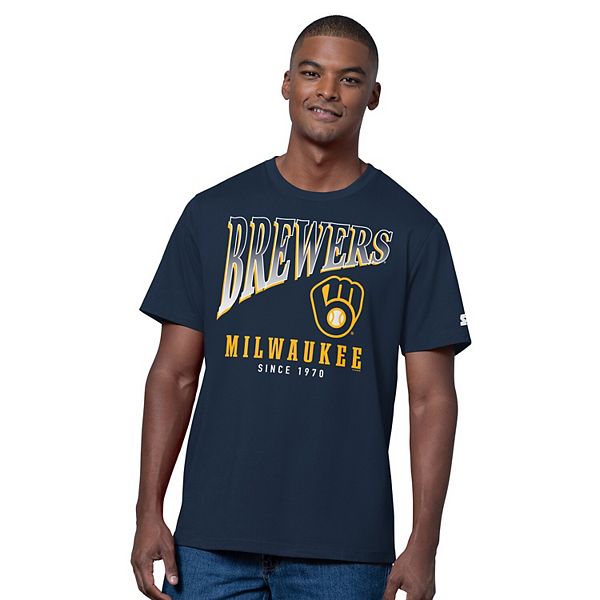

Мужской набор из двух футболок milwaukee brewers в цветах navy и heather gray Starter